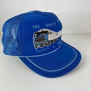 Hurley Team Safety and Service Vintage Trucker Snapback Hat Blue
